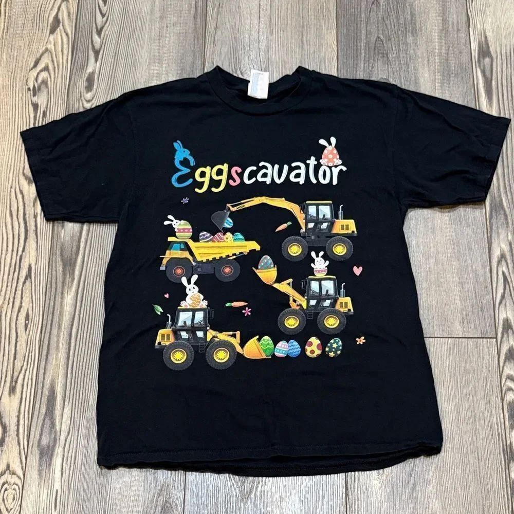 Black Eggscavator Graphic T-Shirt